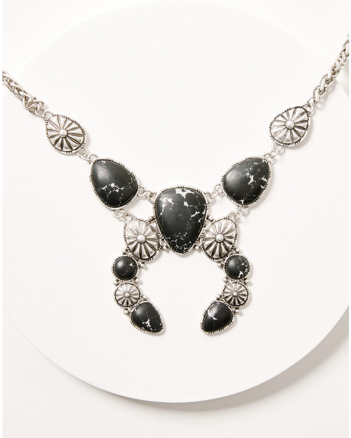 Image #2 - Idyllwind Women's Patomic Statement Squash Blossom Necklace, Silver, hi-res