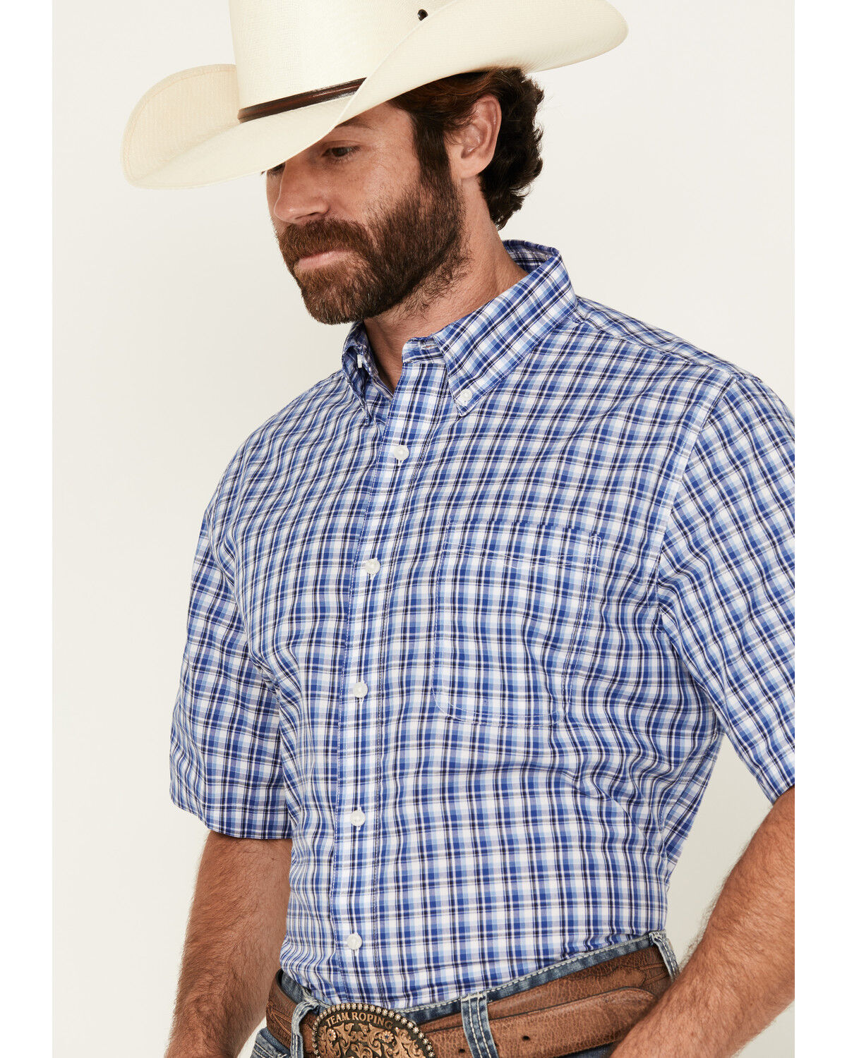 Image #2 - Wrangler Riata Men's Assorted Plaid Print Short Sleeve Button-Down Western Shirt, Multi, hi-res