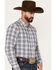 Cody James Men's Tonight Small Plaid Button Down Western Shirt , White, hi-res
