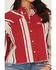Image #3 - Wrangler Women's Modern Striped Long Sleeve Heritage Long Sleeve Snap Western Shirt, Red, hi-res