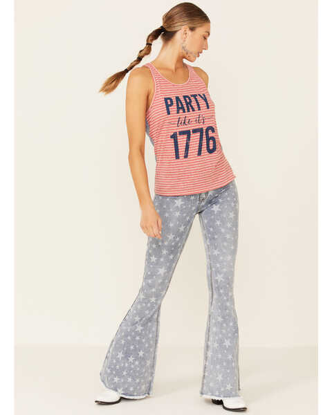 Image #2 - Cut & Paste Women's Party Like It's 1776 Graphic Tank Top, Red, hi-res