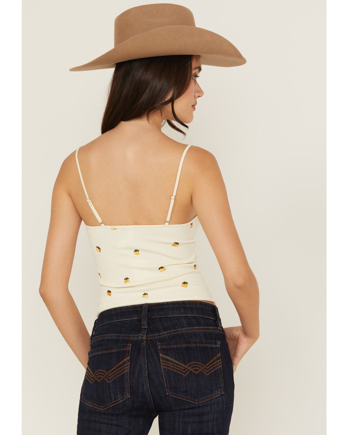 Image #4 - Fornia Women's Lemon Embroidered Sleeveless Cropped Tank Top, White, hi-res