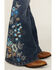 Image #4 - Shyanne Girls' Althea Floral Embroidered Flare Stretch Denim Jeans, Medium Wash, hi-res