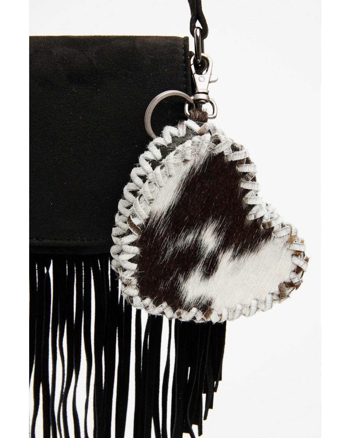 Image #1 - Shyanne Marlowe Hair-On Heart Coin Purse Bag Charm, Black, hi-res