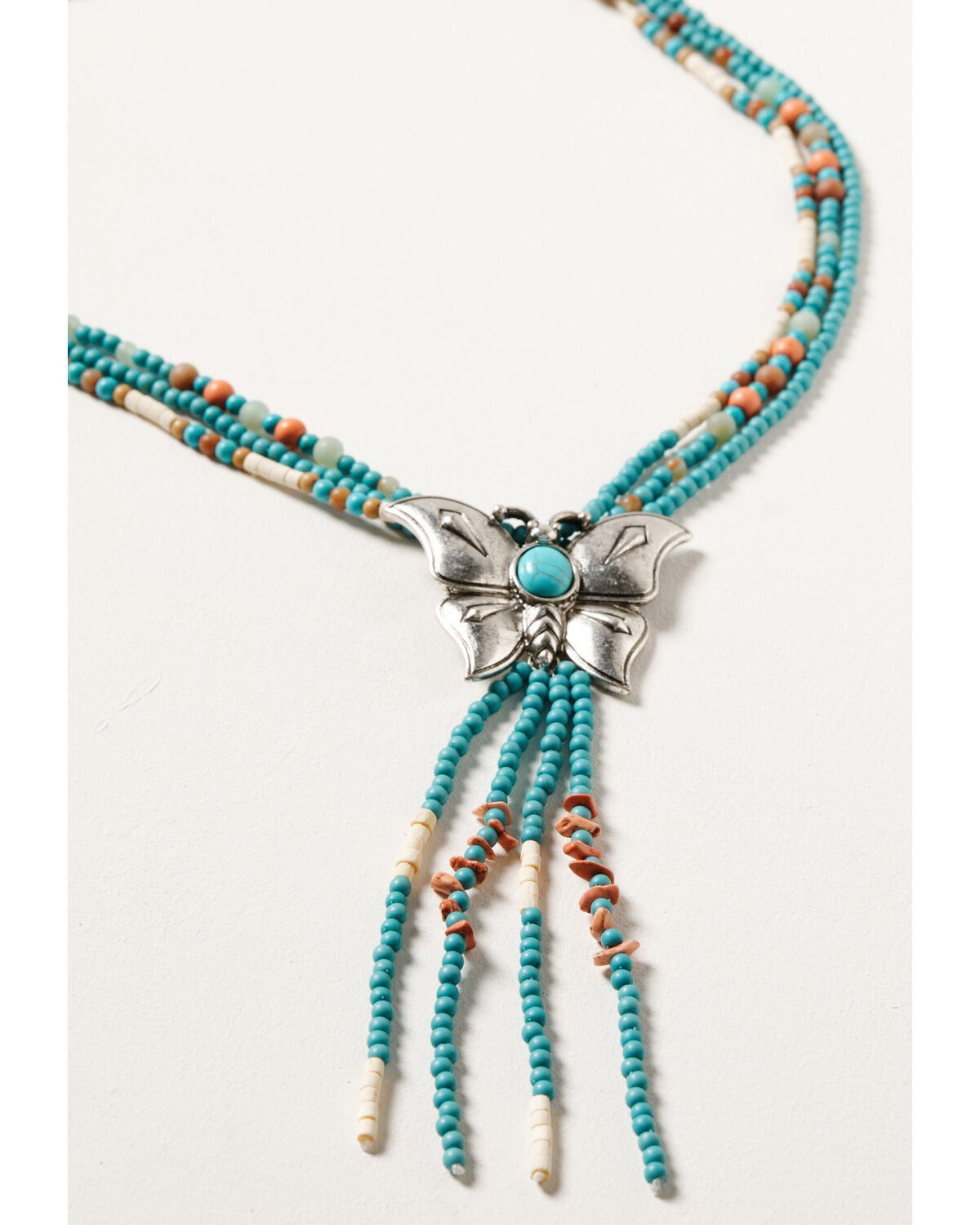 Shyanne Women's Wildflower Bloom Butterfly Bolo Necklace, Silver, hi-res