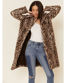 26 International Women's Multi Leopard Print Faux Fur Jacket , Multi, hi-res