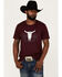 Cody James Men's Texas Coast Skull Logo Graphic Short Sleeve T-Shirt , Burgundy, hi-res