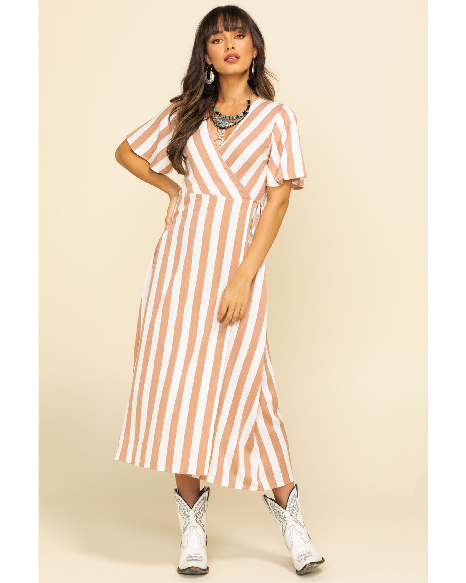 Image #1 - Rag Poets Women's Baja Beach Maxi Dress, Pink, hi-res