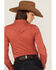 Image #3 - RANK 45® Women's Vented Performance Outdoor Long Sleeve Snap Western Shirt, Brick Red, hi-res