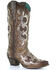 Corral Women's Grey Overlay Western Boots - Snip Toe, Brown, hi-res
