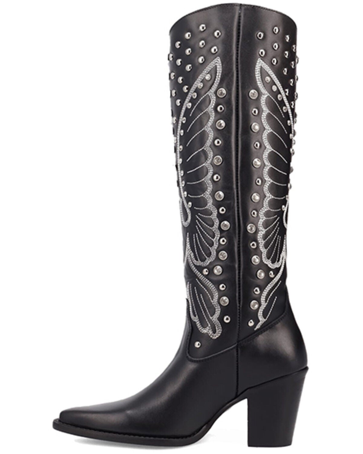Image #3 - Dingo Women's Diamonds Forever Tall Western Boots - Round Toe, Black, hi-res