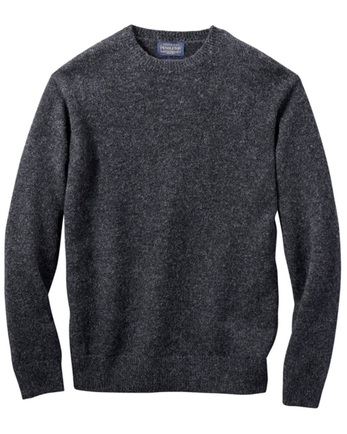 Image #1 - Pendleton Men's Heather Black Shetland Wool Washable Crew Sweater, , hi-res