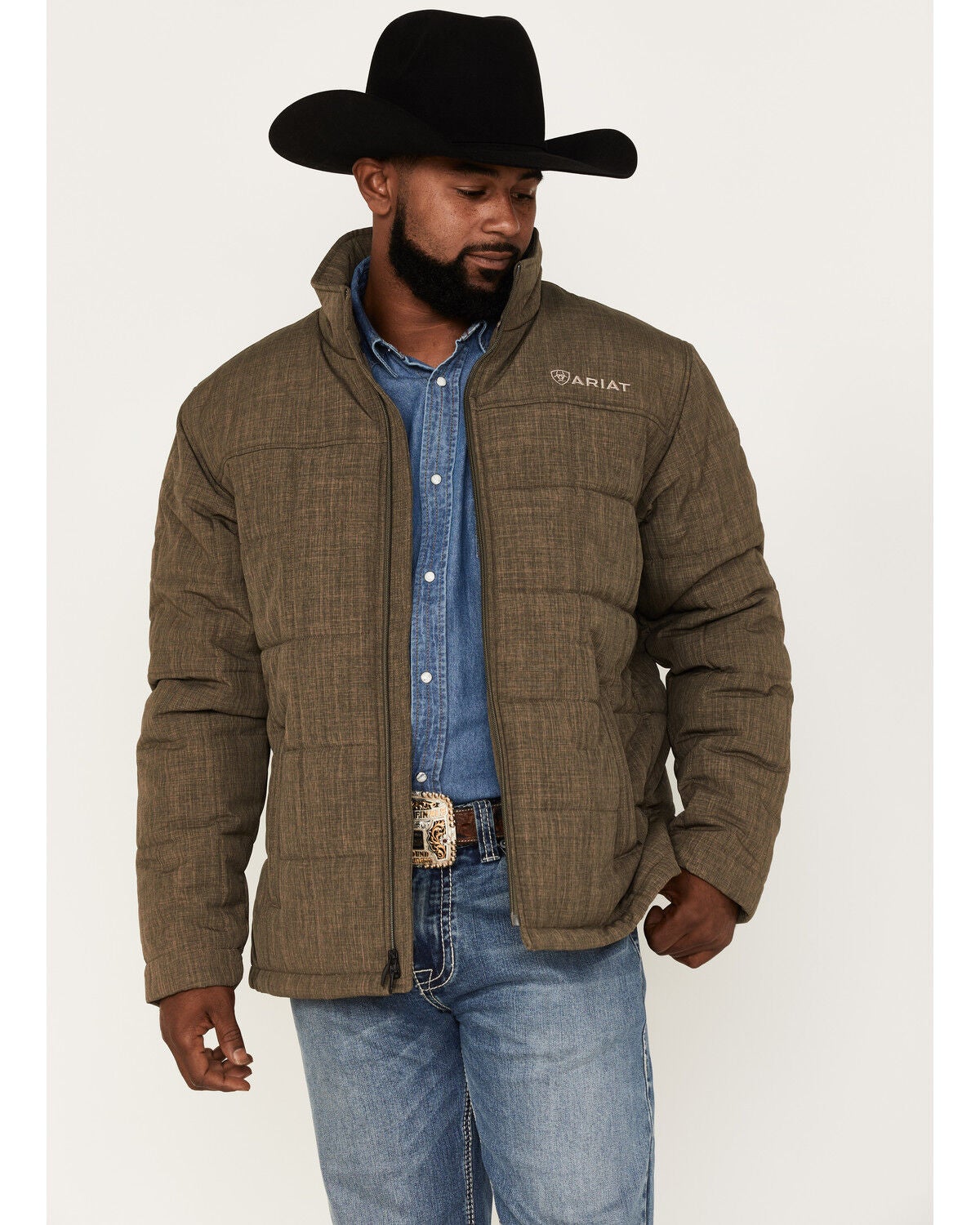 Ariat Men's Crius Insulated Solid Jacket, Olive, hi-res