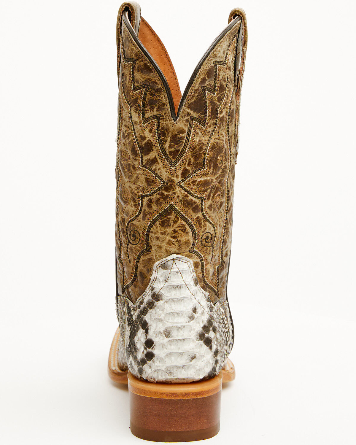 Image #5 - Dan Post Women's Exotic Python Western Boots - Broad Square Toe, Natural, hi-res