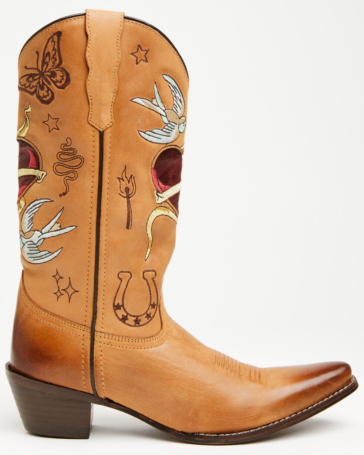 Image #2 - Idyllwind Women's Broken Heart Embroidered Western Boots - Snip Toe, Tan, hi-res
