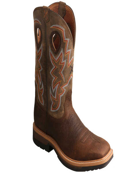 Twisted X Men's Lite Western Work Boots - Broad Square Toe, Taupe, hi-res