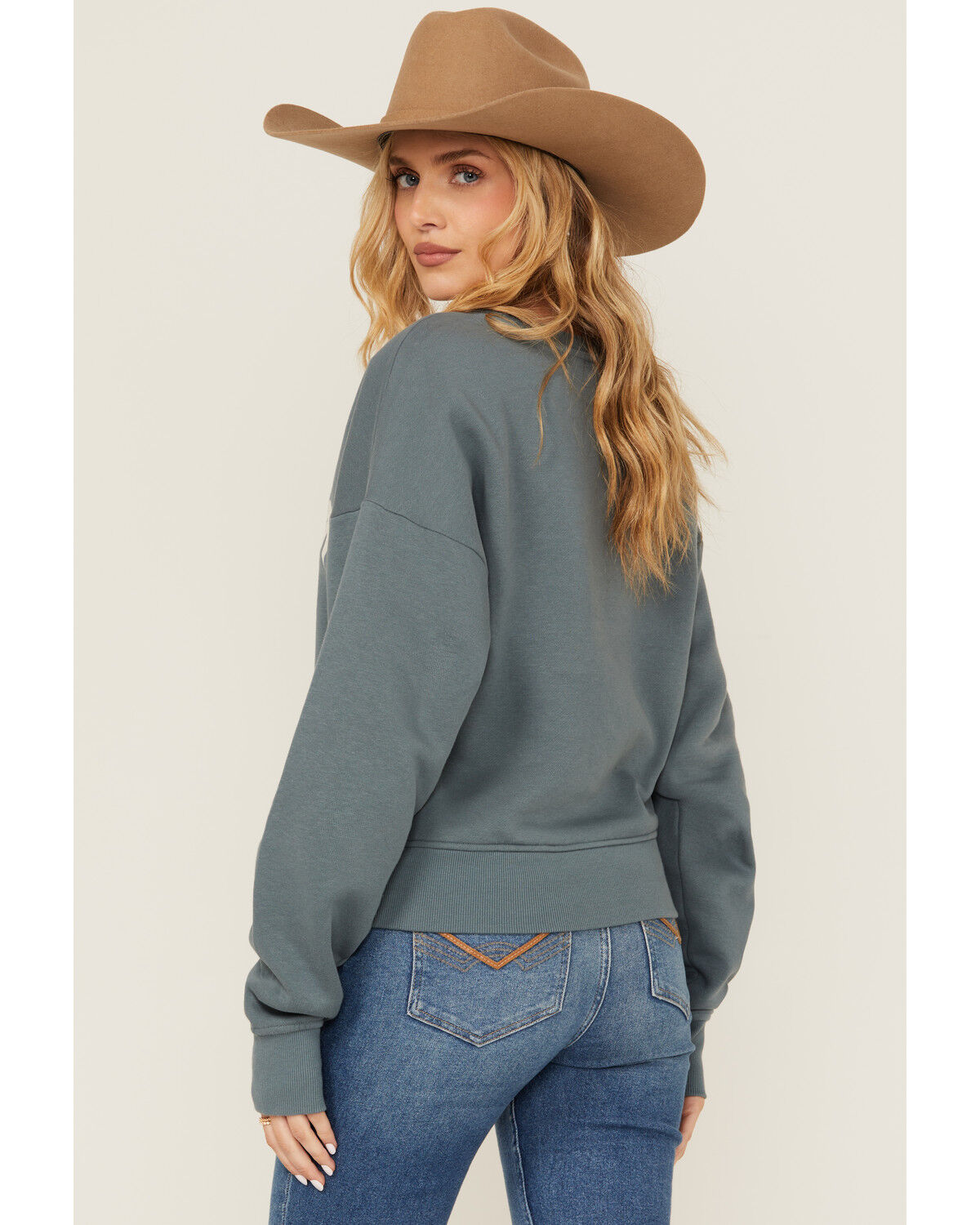Image #4 - Wrangler Retro Women's Solid Logo Sweatshirt, Blue, hi-res