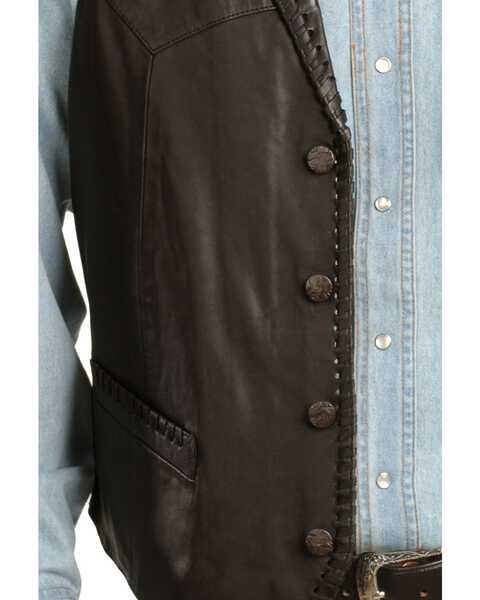 Scully Men's Whipstitch Lamb Leather Vest, Black, hi-res