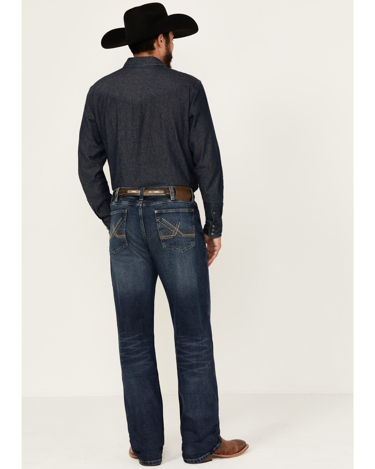 Image #3 - Wrangler 20X Men's Sunnybrook Dark Wash Extreme Relaxed Straight Stretch Denim Jeans, Dark Medium Wash, hi-res