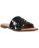 Image #1 - Dingo Women's Metallic Hairon Moo Moo Sandals, Black, hi-res