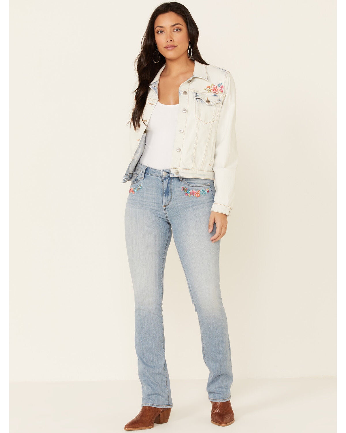 cropped denim jacket light wash