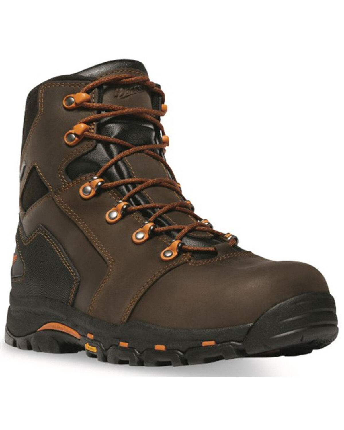 Image #1 - Danner Men's Vicious 6" Lace-Up Work Boots - Composite Toe, Brown, hi-res