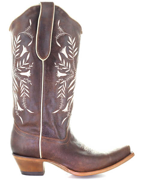Image #2 - Corral Women's Embroidery Western Boots - Snip Toe, Brown, hi-res