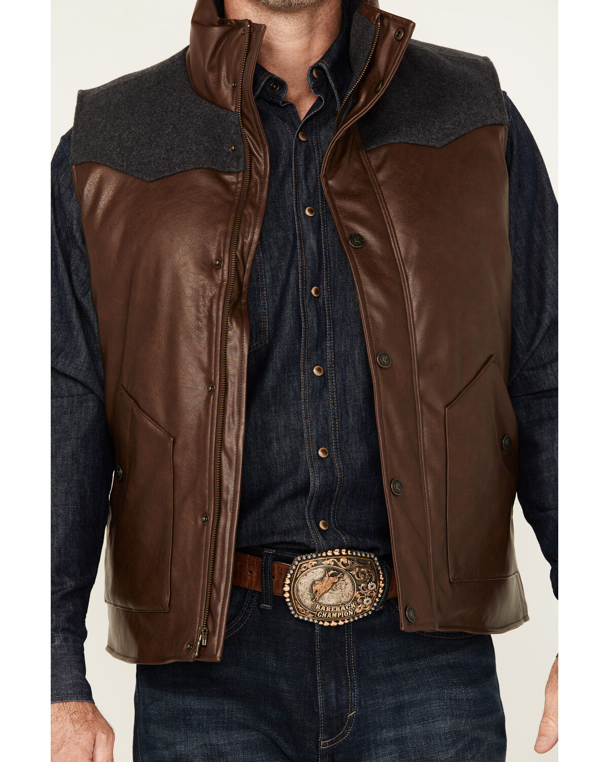 Image #3 - Cody James Men's Stillwater Ridge Puffer Vest, Brown, hi-res
