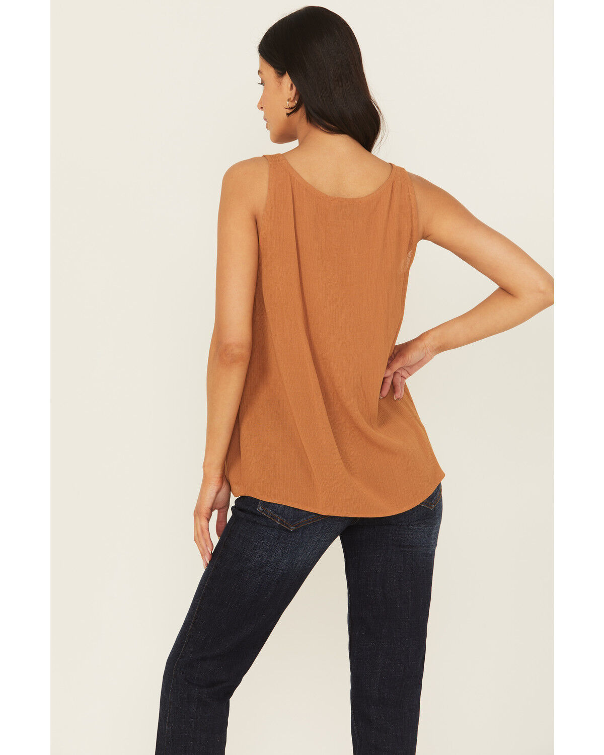 Image #4 - A.T.A.P Women's Fringe Front Tank, Mustard, hi-res