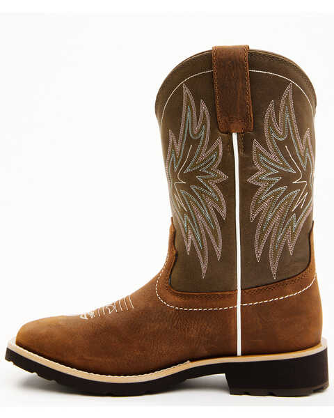 Image #3 - RANK 45® Women's Sage Western Performance Boots - Broad Square Toe, Olive, hi-res