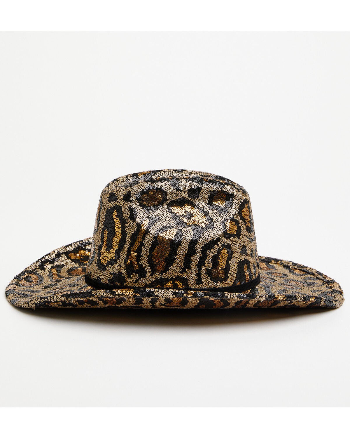 Image #3 - San Diego Hat Company Women's Leopard Print Sequins Cowboy Hat, Leopard, hi-res