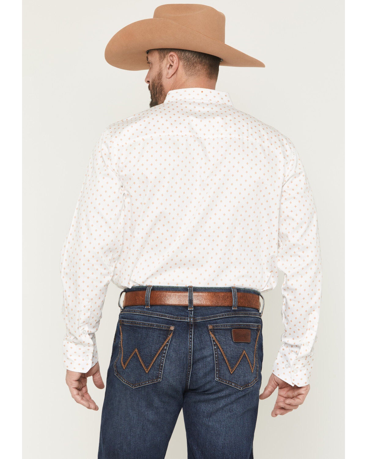 Image #4 - Wrangler X Cody Johnson Men's Medallion Print Long Sleeve Button-Down Western Shirt, White, hi-res