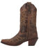 Image #3 - Laredo Women's Stella Leopard Print Inlay Studded Western Boots - Snip Toe, Brown, hi-res