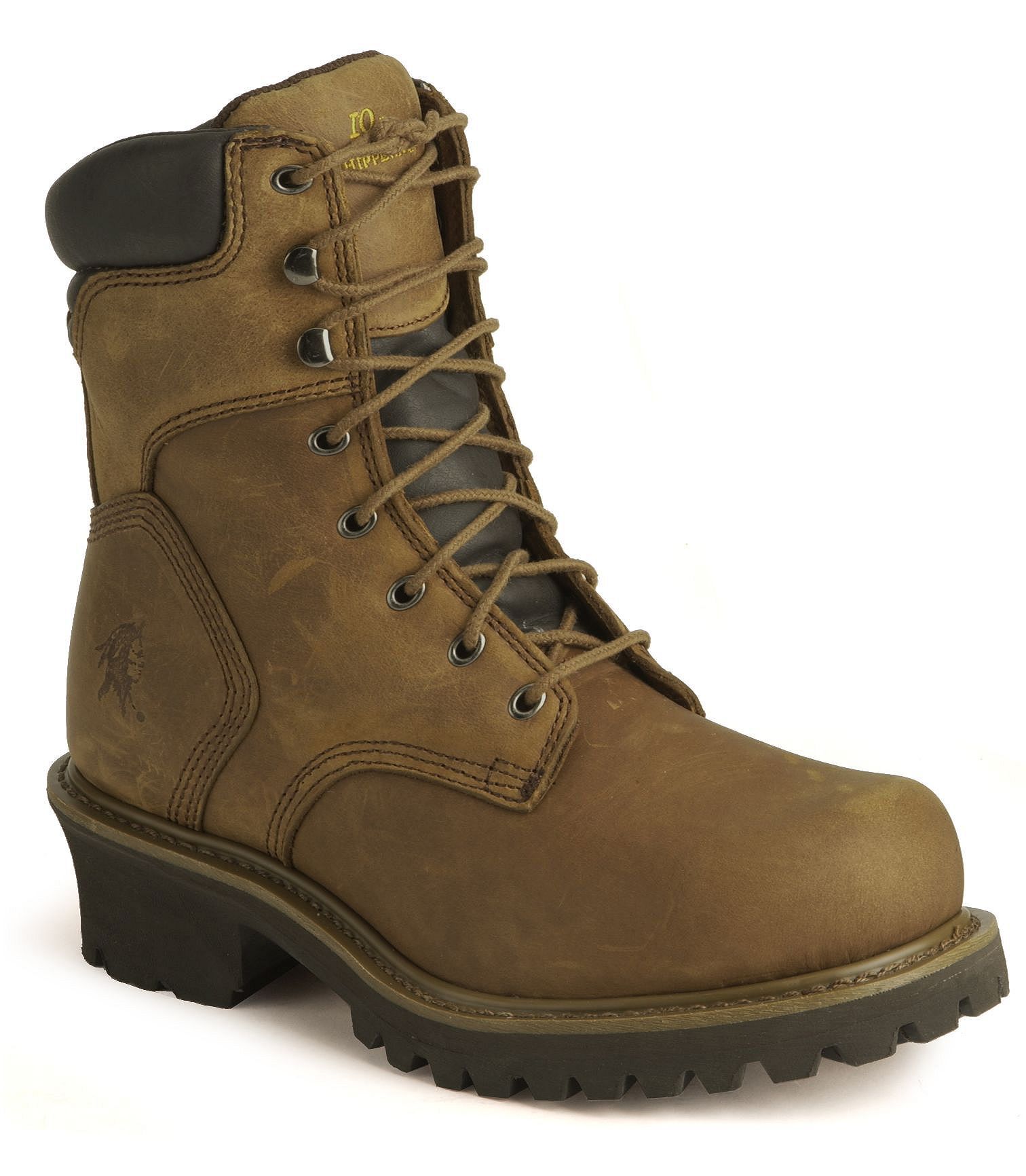 Chippewa Men's IQ Insulated 8" Lace-Up Logger Boots - Steel Toe, Bark, hi-res