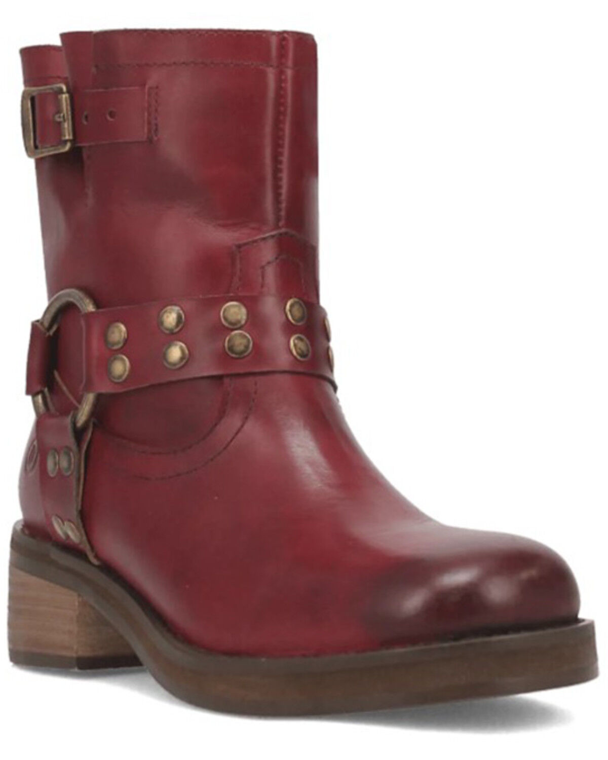 Image #1 - Dingo Women's Anarchy Harness Booties - Round Toe, Wine, hi-res