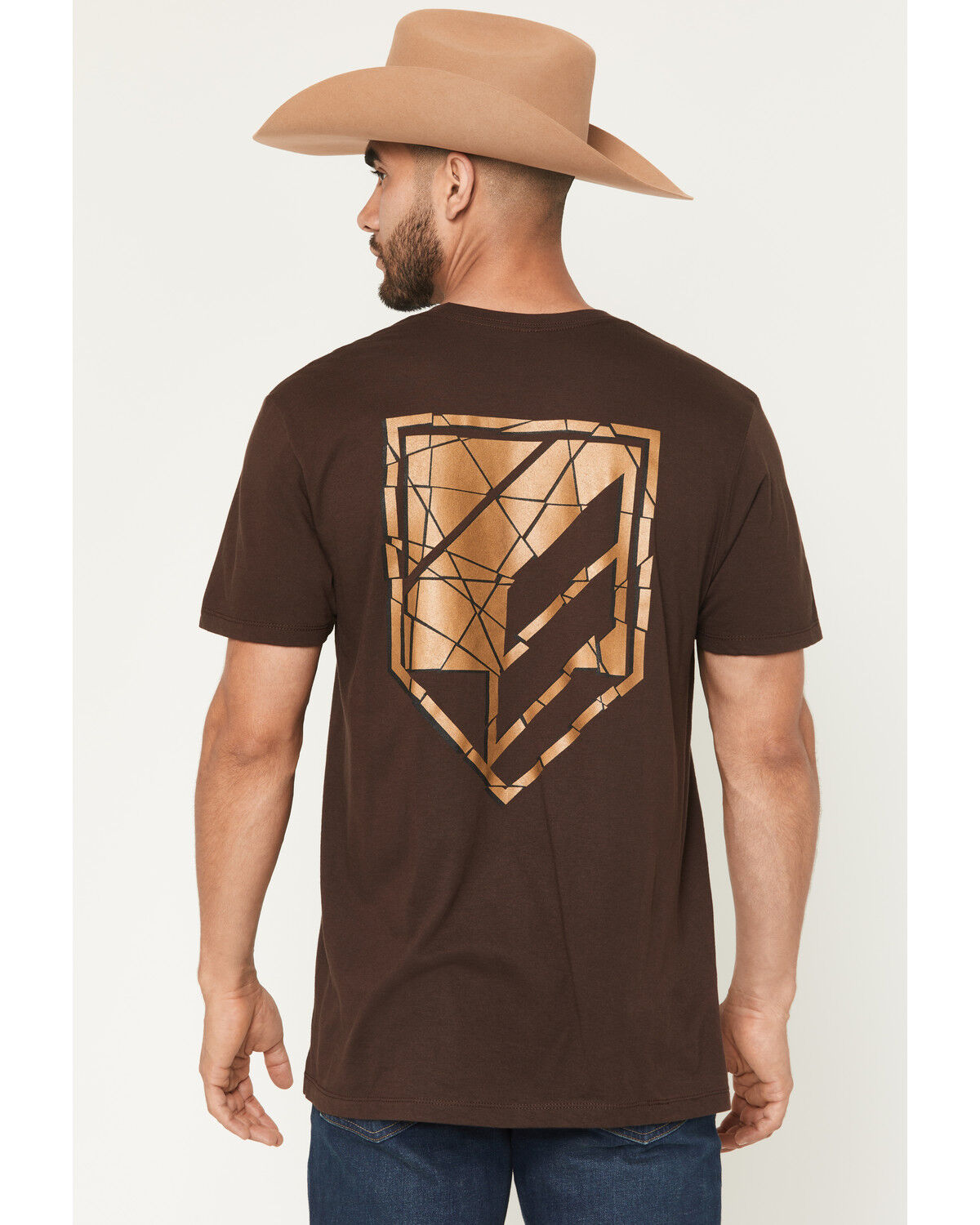 Image #4 - RANK 45® Men's Shattered Short Sleeve Graphic T-Shirt, Dark Brown, hi-res