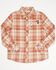 Image #1 - Shyanne Girls' Blair Plaid Print Embroidered Long Sleeve Snap Flannel Shirt, Rose, hi-res