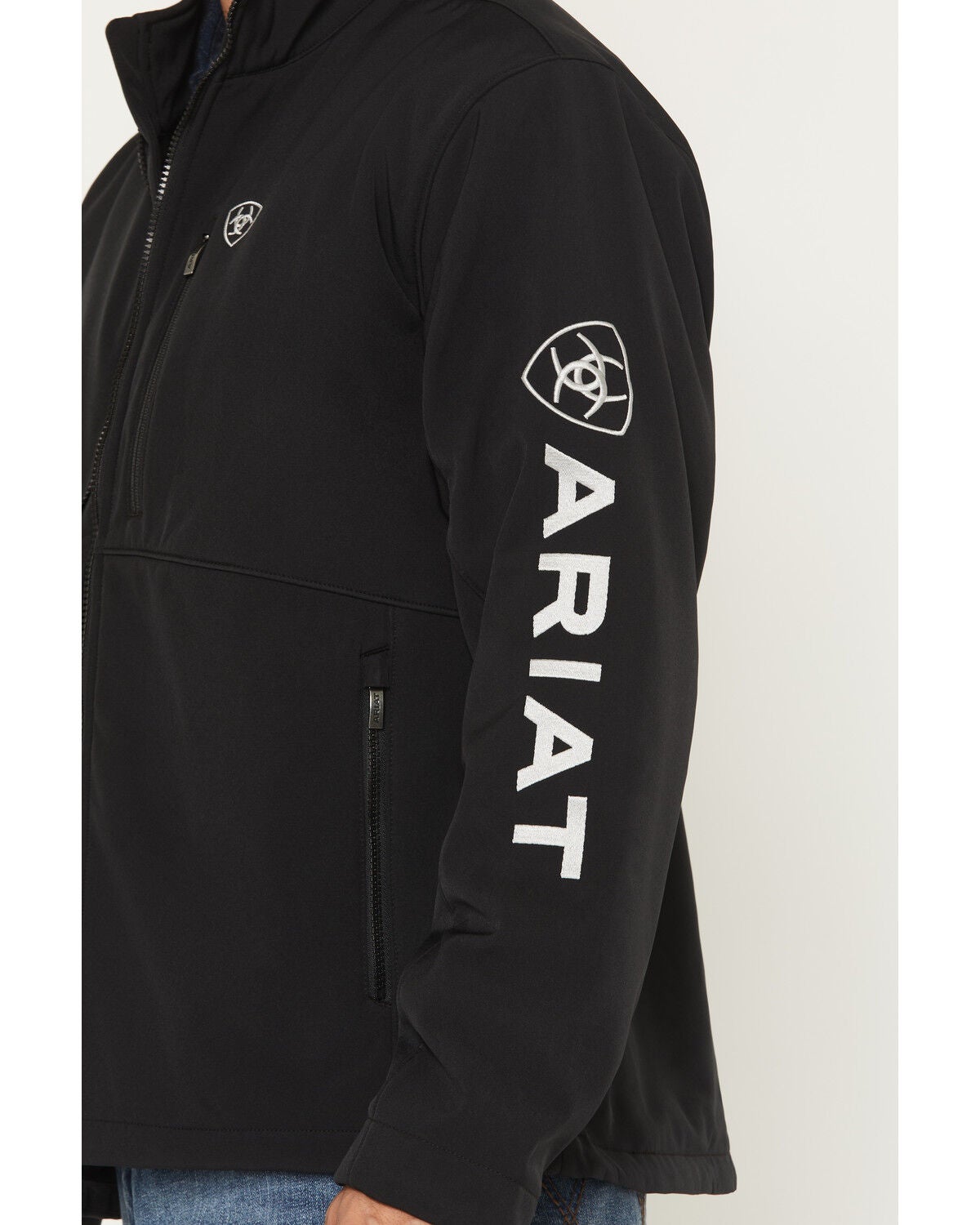 Image #3 - Ariat Men's Logo Concealed Carry Softshell Jacket - Tall, Black, hi-res