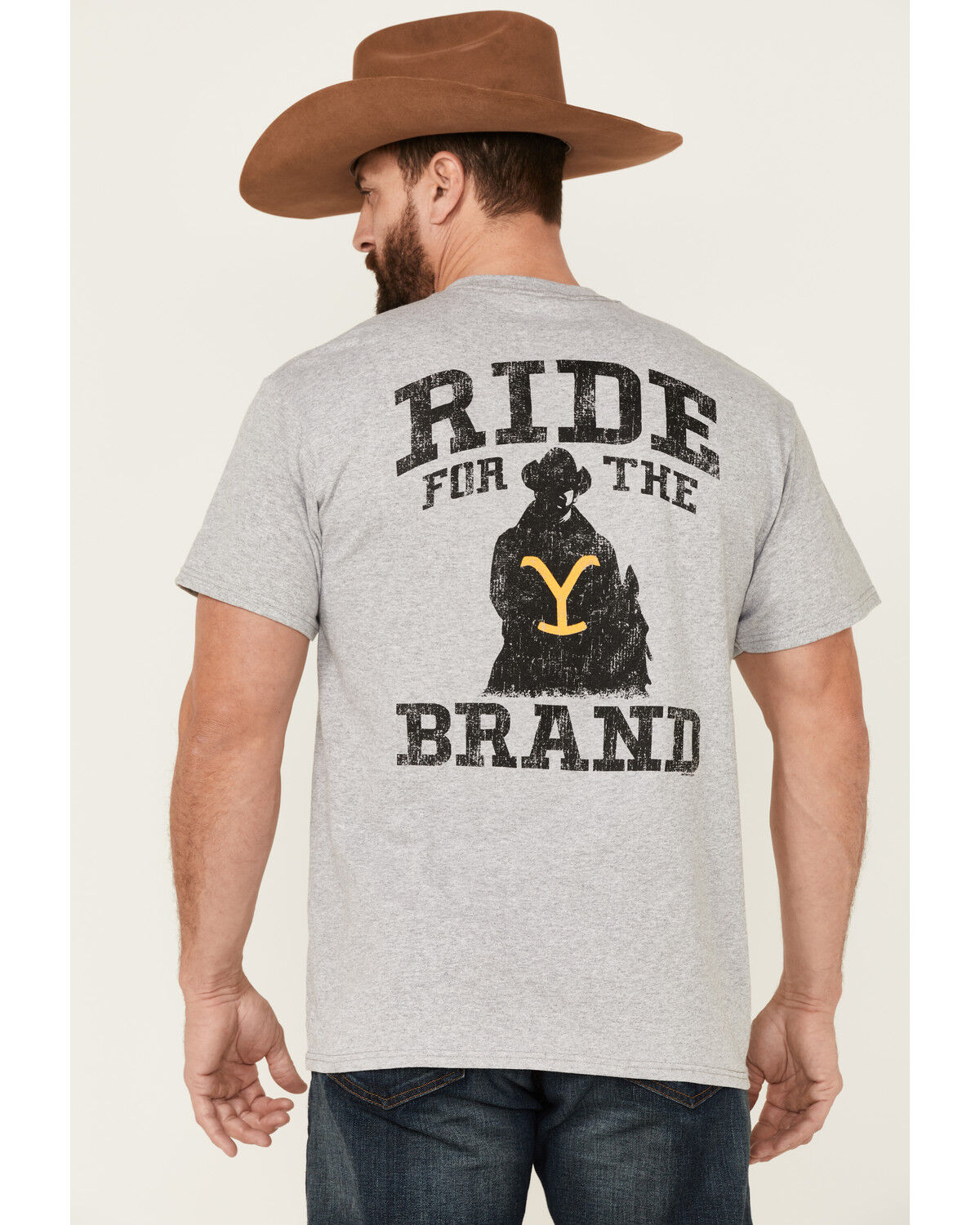 Image #4 - Paramount Network's Yellowstone Men's Rip For The Brand Graphic Short Sleeve T-Shirt, Heather Grey, hi-res