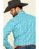 Stetson Men's Cross Walk Ombre Plaid Long Sleeve Western Shirt , Turquoise, hi-res