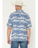 Image #4 - Wrangler Men's Coconut Cowboy Conversation Print Short Sleeve Snap Western Shirt, Blue, hi-res