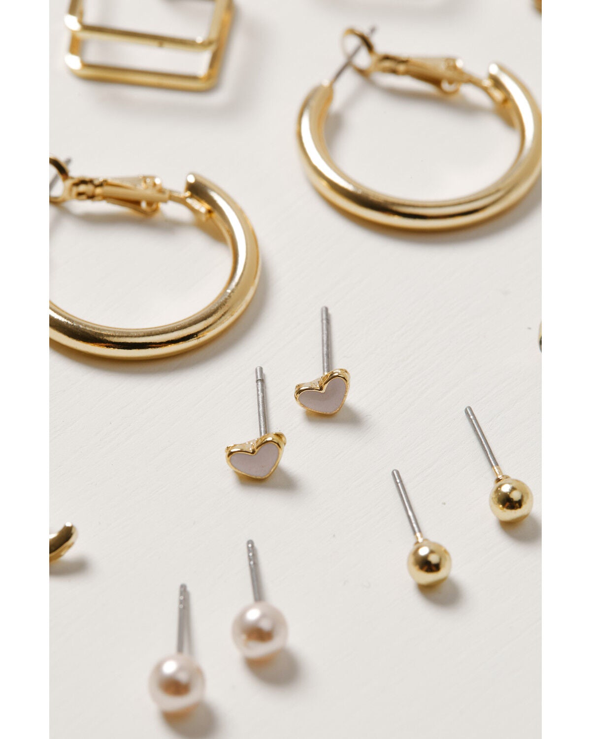 Image #3 - Shyanne Women's Multi Stud and Hoop Earring Set - 10 Piece, Gold, hi-res