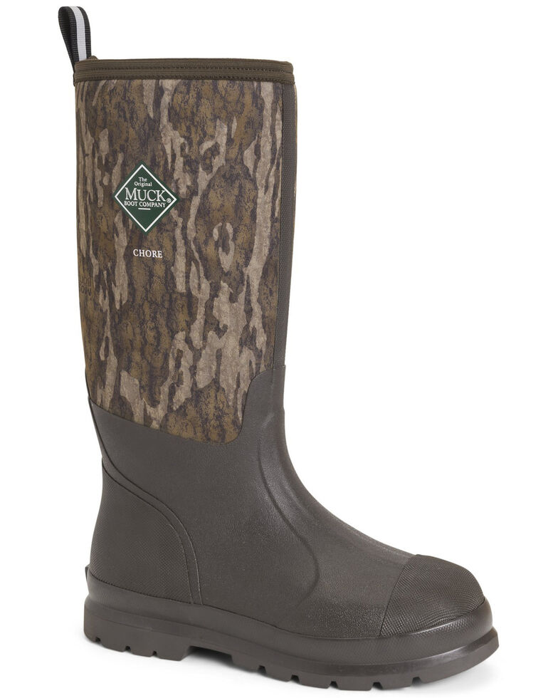 Muck Boots Men's Chore Camo Rubber Boots - Round Toe, Brown, hi-res