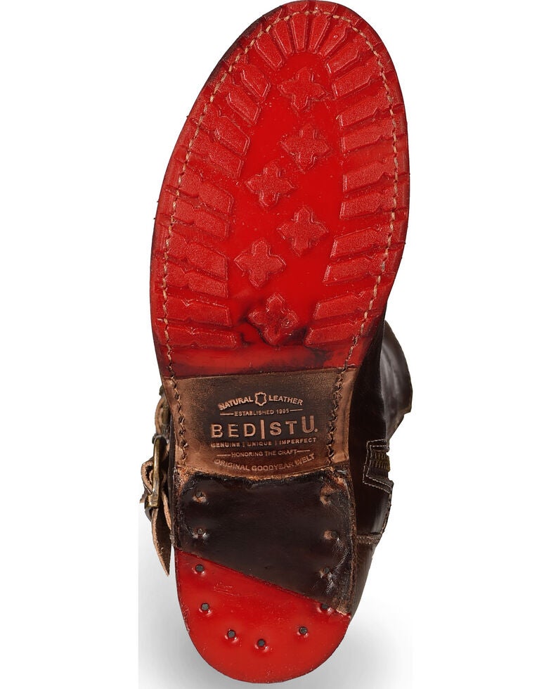 Bed Stu Women's Brown Gogo Lug Strap Boots - Round Toe ...