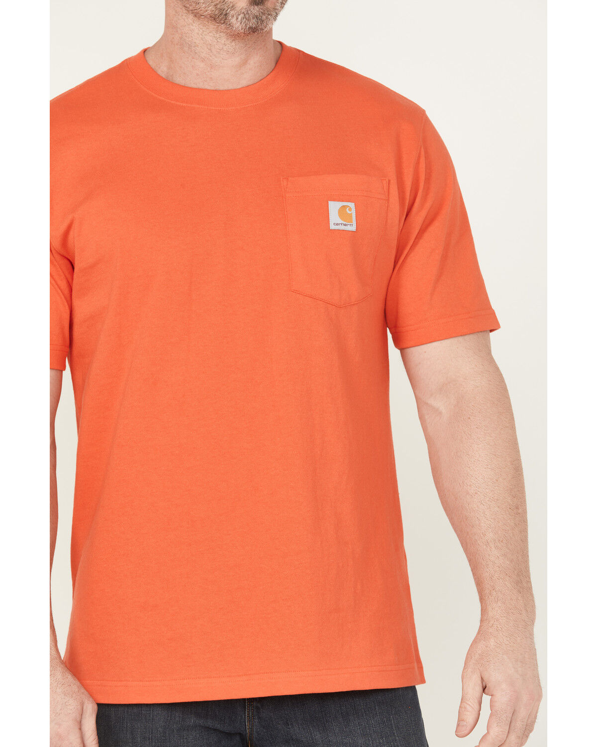Image #3 - Carhartt Men's Loose Fit Heavyweight Short Sleeve Pocket Work T-Shirt, Red, hi-res
