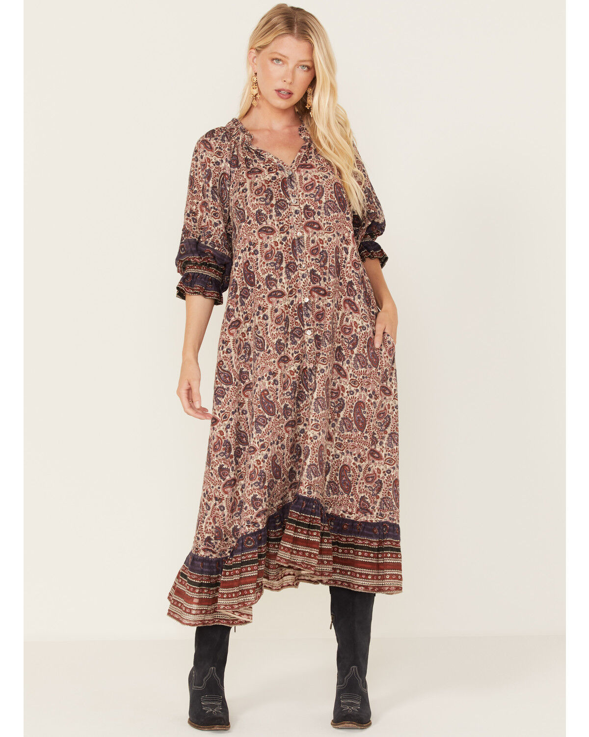 Image #1 - Cleobella Women's Lola Midi Dress, Multi, hi-res