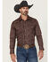 Image #1 - Rock & Roll Denim Men's Paisley Print Long Sleeve Snap Stretch Western Shirt, Burgundy, hi-res