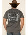 Cowboy Up Men's Open Range Short Sleeve Graphic T-Shirt, Grey, hi-res