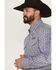 Image #2 - Wrangler Men's Printed Logo Long Sleeve Button-Down Western Shirt, Navy, hi-res