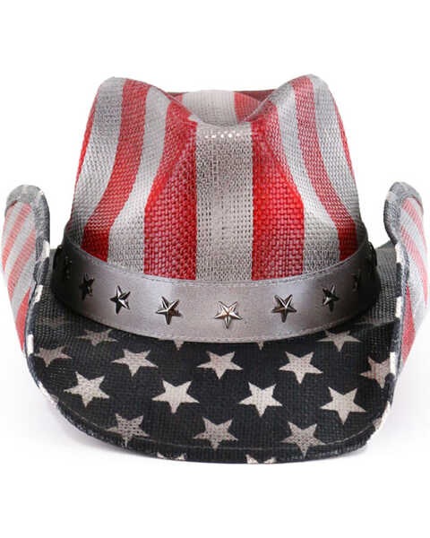 Image #2 - Cody James Justice Straw Cowboy Hat, Red/white/blue, hi-res
